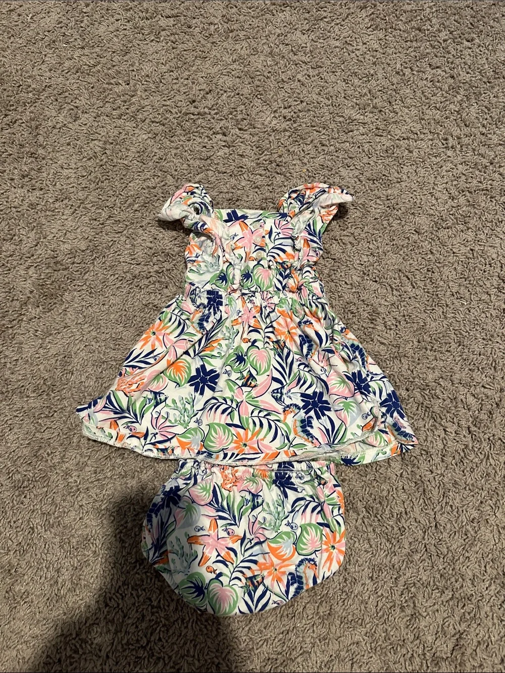 Ralph Lauren Girls Floral Ruffle Sundress — Multicolor